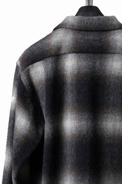 画像をギャラリービューアに読み込む, FULLCOUNT OPEN COLLAR SHIRT / SHAGGY OMBRE CHECK (BLACK)