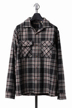 画像をギャラリービューアに読み込む, FULLCOUNT OPEN COLLAR SHIRT / WOOL TWILL TARTAN CHECK (BLACK)
