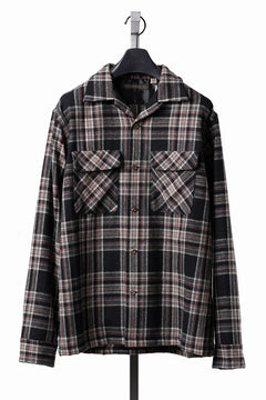 画像をギャラリービューアに読み込む, FULLCOUNT OPEN COLLAR SHIRT / WOOL TWILL TARTAN CHECK (BLACK)