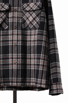 画像をギャラリービューアに読み込む, FULLCOUNT OPEN COLLAR SHIRT / WOOL TWILL TARTAN CHECK (BLACK)