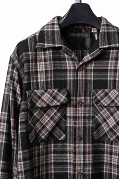 画像をギャラリービューアに読み込む, FULLCOUNT OPEN COLLAR SHIRT / WOOL TWILL TARTAN CHECK (BLACK)