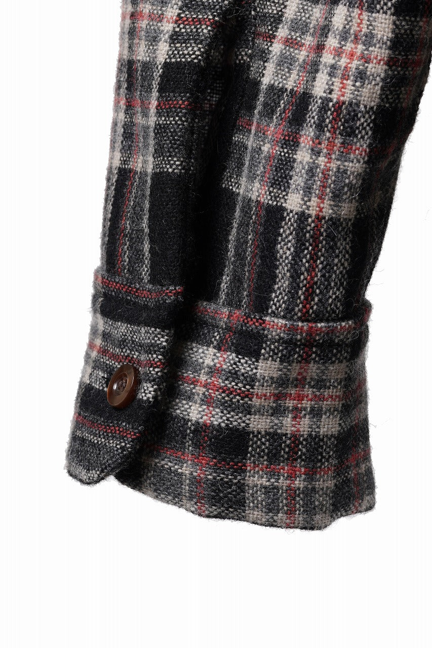 画像をギャラリービューアに読み込む, FULLCOUNT OPEN COLLAR SHIRT / WOOL TWILL TARTAN CHECK (BLACK)