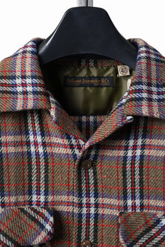 画像をギャラリービューアに読み込む, FULLCOUNT OPEN COLLAR SHIRT / WOOL TWILL TARTAN CHECK (KHAKI)