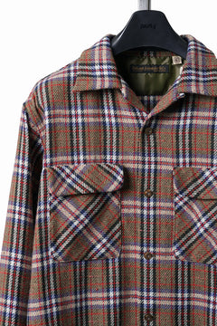 画像をギャラリービューアに読み込む, FULLCOUNT OPEN COLLAR SHIRT / WOOL TWILL TARTAN CHECK (KHAKI)