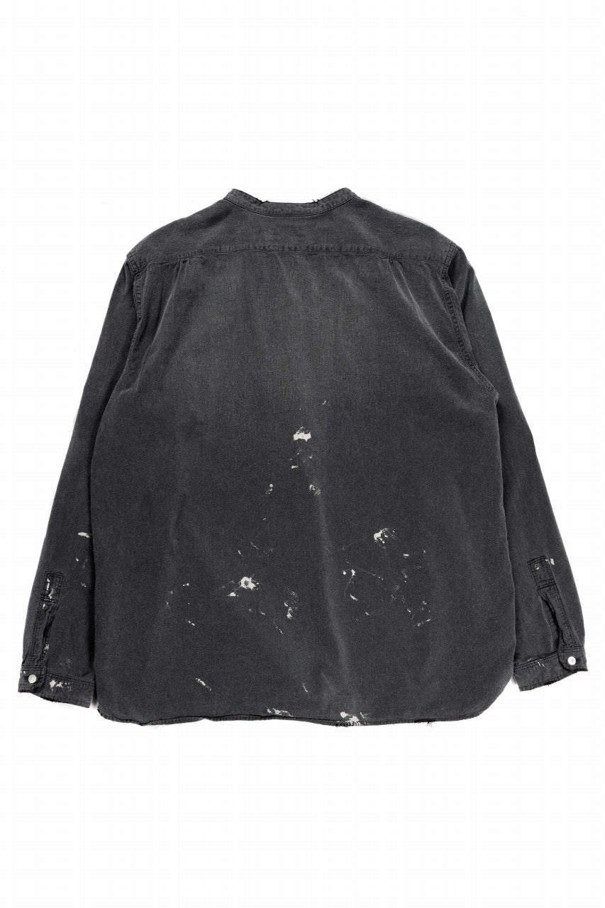 画像をギャラリービューアに読み込む, FULLCOUNT SELVEDGE CHAMBRAY PULLOVER SHIRT - AGING (BLACK)