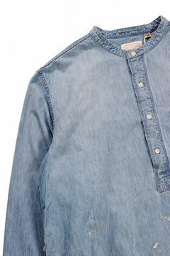 画像をギャラリービューアに読み込む, FULLCOUNT SELVEDGE CHAMBRAY PULLOVER SHIRT - AGING (INDIGO)