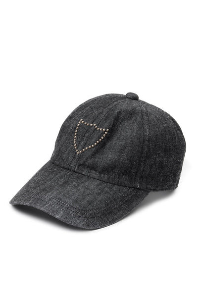 FULLCOUNT × HTC Black Denim Cap On Studs by Zip Stevenson (BLACK)