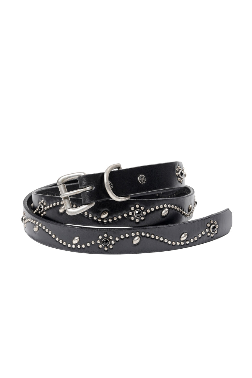 Load image into Gallery viewer, FULLCOUNT × HTC Flower Studs Belt by Zip Stevenson (BLACK)