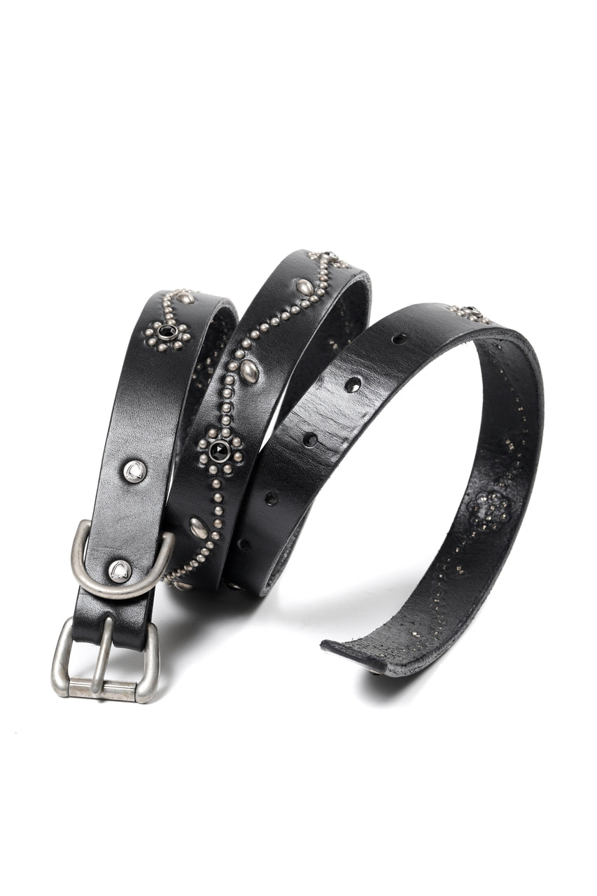 Load image into Gallery viewer, FULLCOUNT × HTC Flower Studs Belt by Zip Stevenson (BLACK)