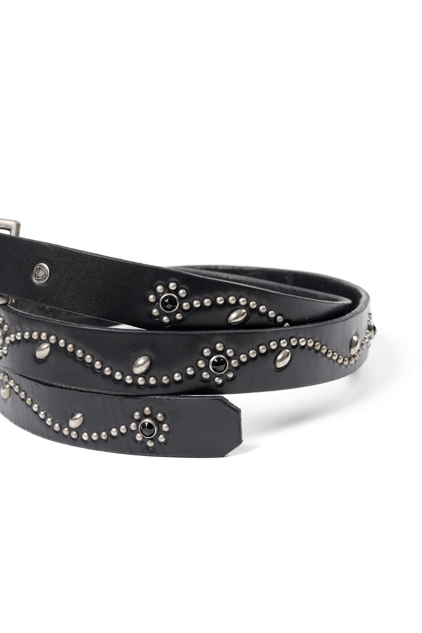 Load image into Gallery viewer, FULLCOUNT × HTC Flower Studs Belt by Zip Stevenson (BLACK)