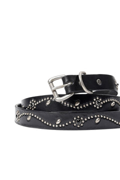 Load image into Gallery viewer, FULLCOUNT × HTC Flower Studs Belt by Zip Stevenson (BLACK)
