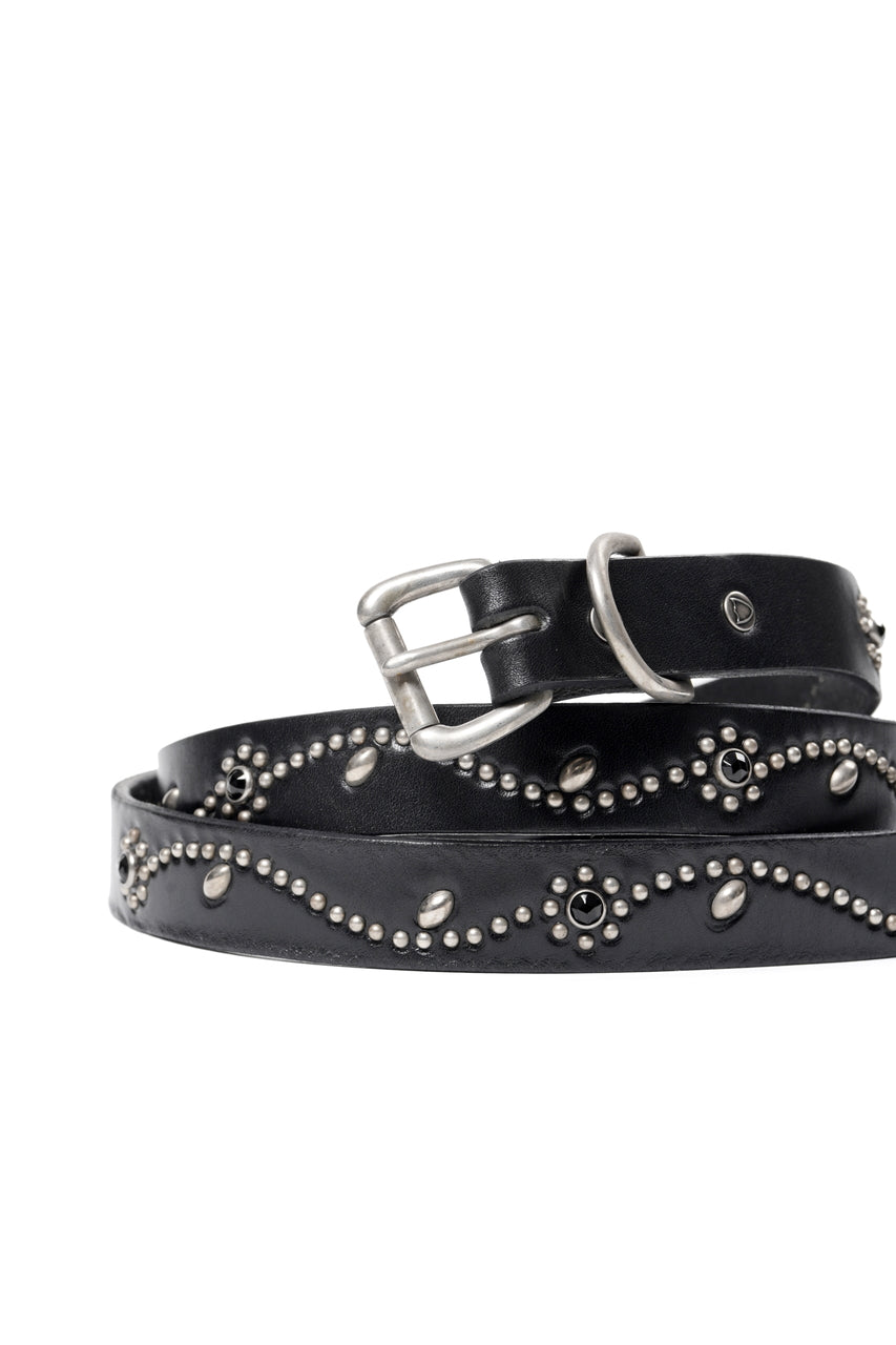 Load image into Gallery viewer, FULLCOUNT × HTC Flower Studs Belt by Zip Stevenson (BLACK)