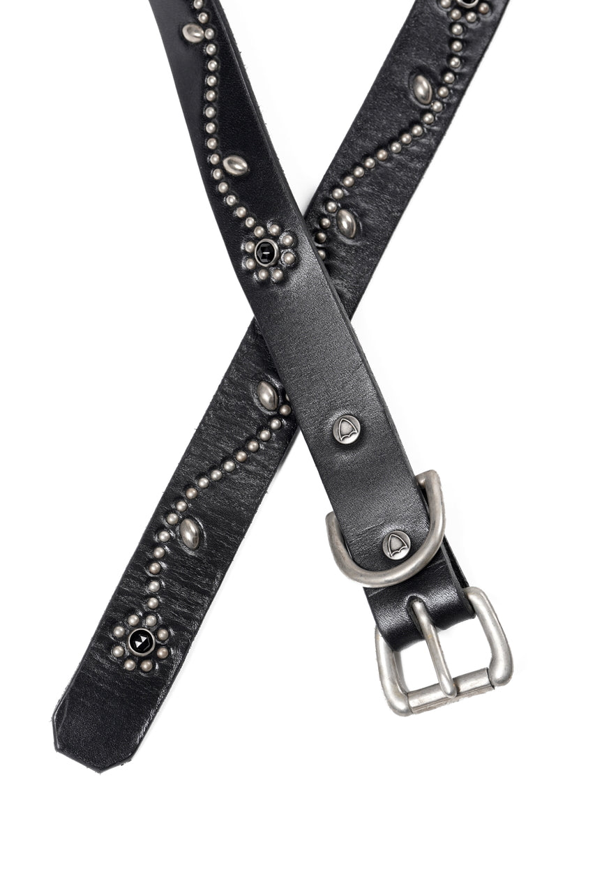 Load image into Gallery viewer, FULLCOUNT × HTC Flower Studs Belt by Zip Stevenson (BLACK)