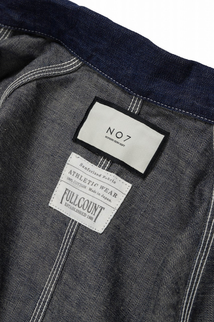 FULLCOUNT x N/07 exclusive COVER ALL JACKET / 10.5oz Zimbabwe Denim (INDIGO BLUE / ONE WASHED)