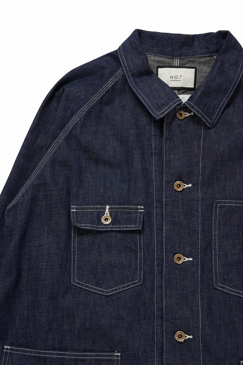 FULLCOUNT x N/07 exclusive COVER ALL JACKET / 10.5oz Zimbabwe Denim (INDIGO BLUE / ONE WASHED)