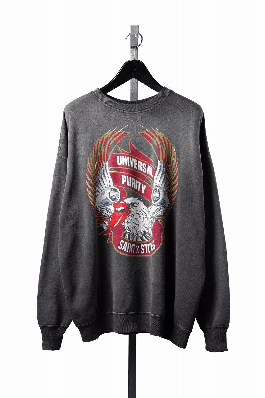 画像をギャラリービューアに読み込む, SAINT Mxxxxxx TRS CREW NECK SWEAT / LIPS &amp; TONGUE (BLACK)