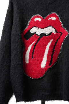 Load image into Gallery viewer, SAINT Mxxxxxx TRS CREW NECK KNIT / LIPS &amp; TONGUE (BLACK)
