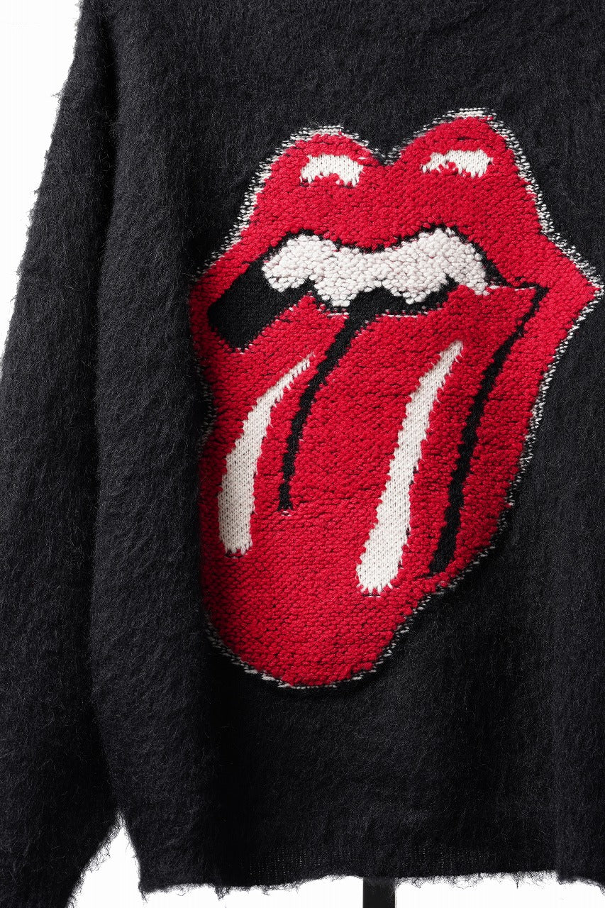 Load image into Gallery viewer, SAINT Mxxxxxx TRS CREW NECK KNIT / LIPS &amp; TONGUE (BLACK)