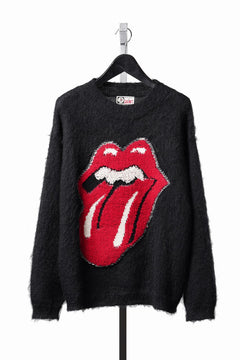 Load image into Gallery viewer, SAINT Mxxxxxx TRS CREW NECK KNIT / LIPS &amp; TONGUE (BLACK)