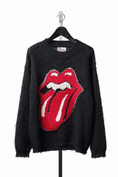SAINT Mxxxxxx TRS CREW NECK KNIT / LIPS & TONGUE (BLACK)