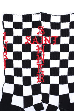 画像をギャラリービューアに読み込む, SAINT Mxxxxxx SOCKS / CHECK (BLACK + WHITE)