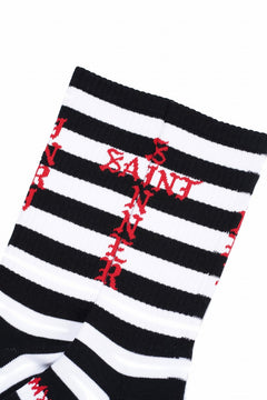 Load image into Gallery viewer, SAINT Mxxxxxx SOCKS / BORDER (BLACK + WHITE)