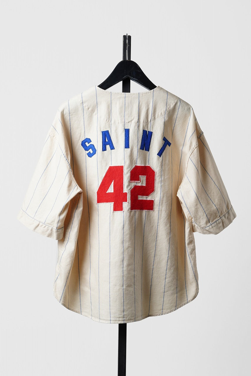 画像をギャラリービューアに読み込む, SAINT Mxxxxxx BASEBALL SHIRT / ETERNITY (WHITE)