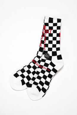 SAINT Mxxxxxx SOCKS / SINNER (BLACK + RED)