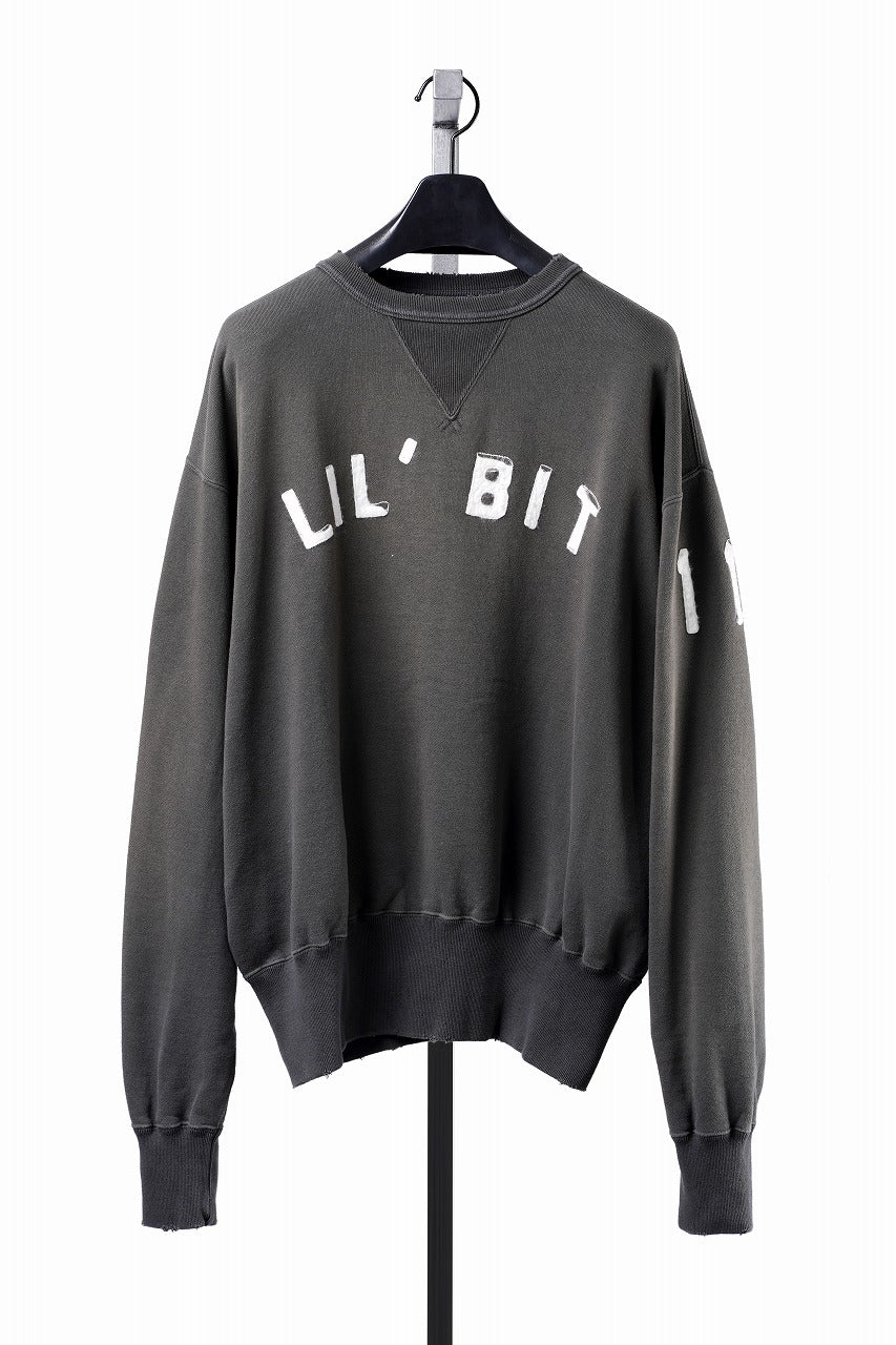 Load image into Gallery viewer, FULLCOUNT "LIL' BIT" FADING SWEAT SHIRT / ORIGINAL CIRCULAR FLEECE (BLACK)