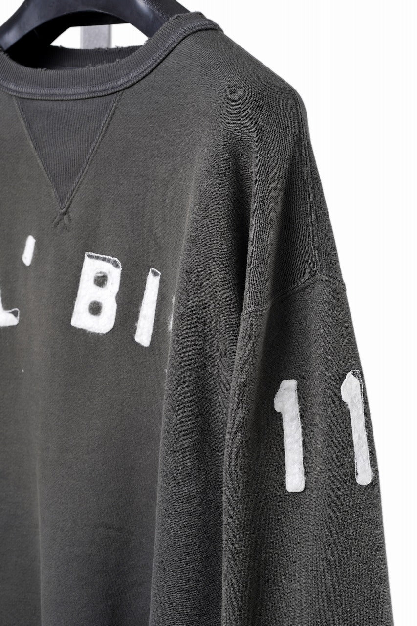 Load image into Gallery viewer, FULLCOUNT "LIL' BIT" FADING SWEAT SHIRT / ORIGINAL CIRCULAR FLEECE (BLACK)