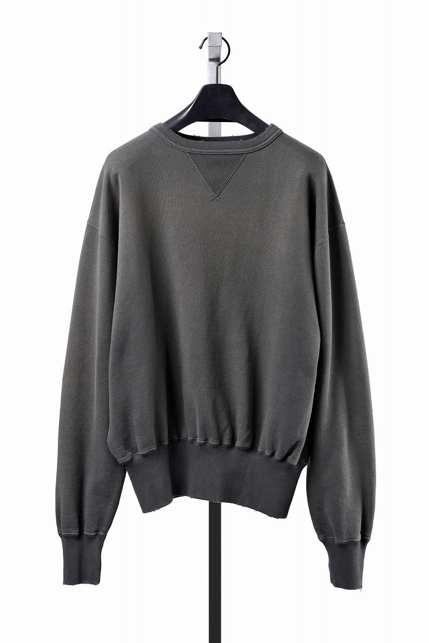 画像をギャラリービューアに読み込む, FULLCOUNT FADING SWEAT SHIRT / ORIGINAL CIRCULAR FLEECE (BLACK)