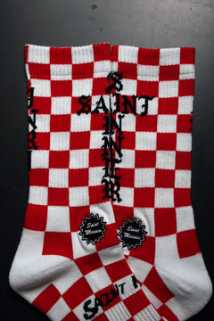 画像をギャラリービューアに読み込む, SAINT Mxxxxxx SOCKS / SINNER (WHITE + RED)