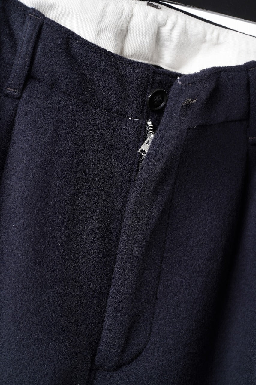 Load image into Gallery viewer, FULLCOUNT 1145 WOOL MELTON WIDETUCK TROUSERS (NAVY)