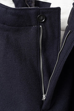 Load image into Gallery viewer, FULLCOUNT 1145 WOOL MELTON WIDETUCK TROUSERS (NAVY)