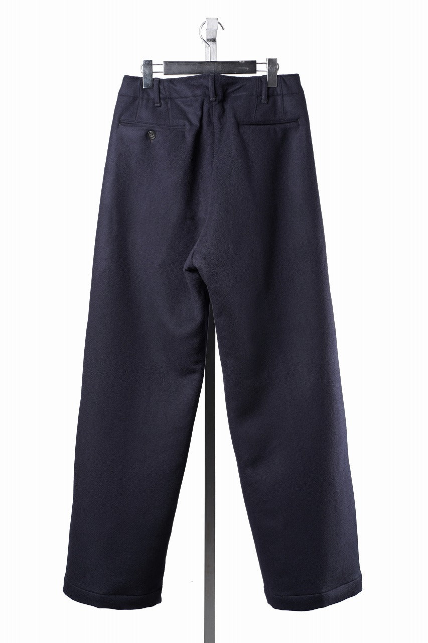 Load image into Gallery viewer, FULLCOUNT 1145 WOOL MELTON WIDETUCK TROUSERS (NAVY)