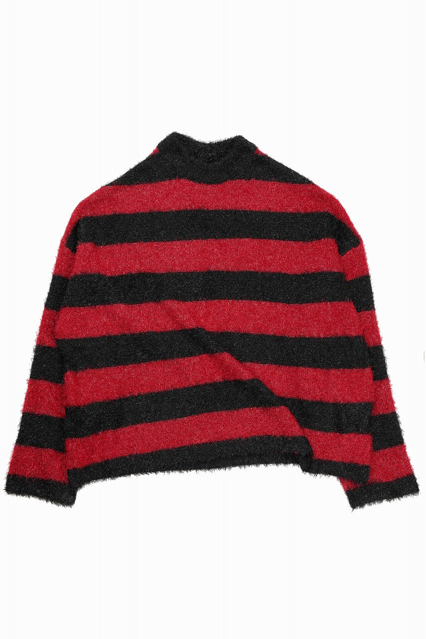 画像をギャラリービューアに読み込む, SAINT Mxxxxxx CREW NECK KNIT / GLITTER BORDER (BLACK + RED)