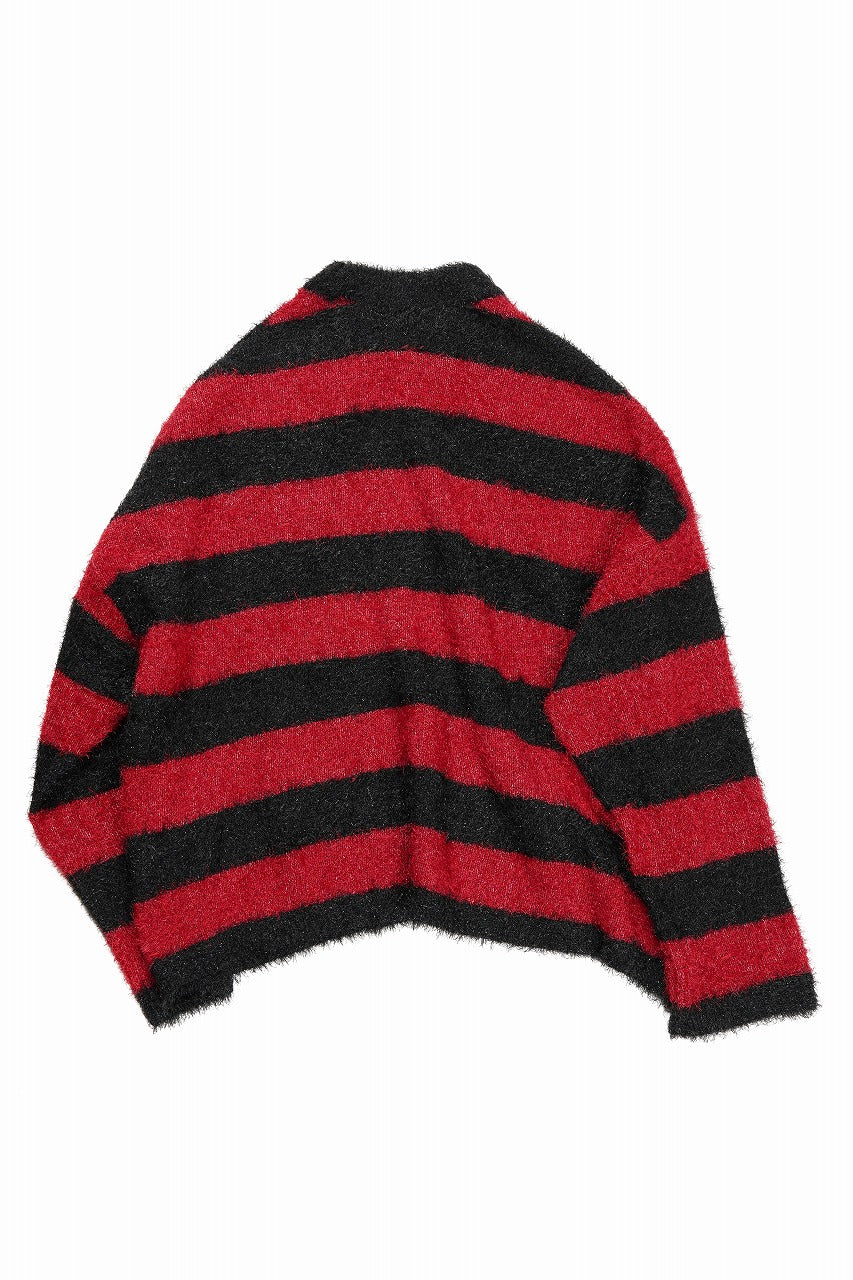 画像をギャラリービューアに読み込む, SAINT Mxxxxxx CREW NECK KNIT / GLITTER BORDER (BLACK + RED)