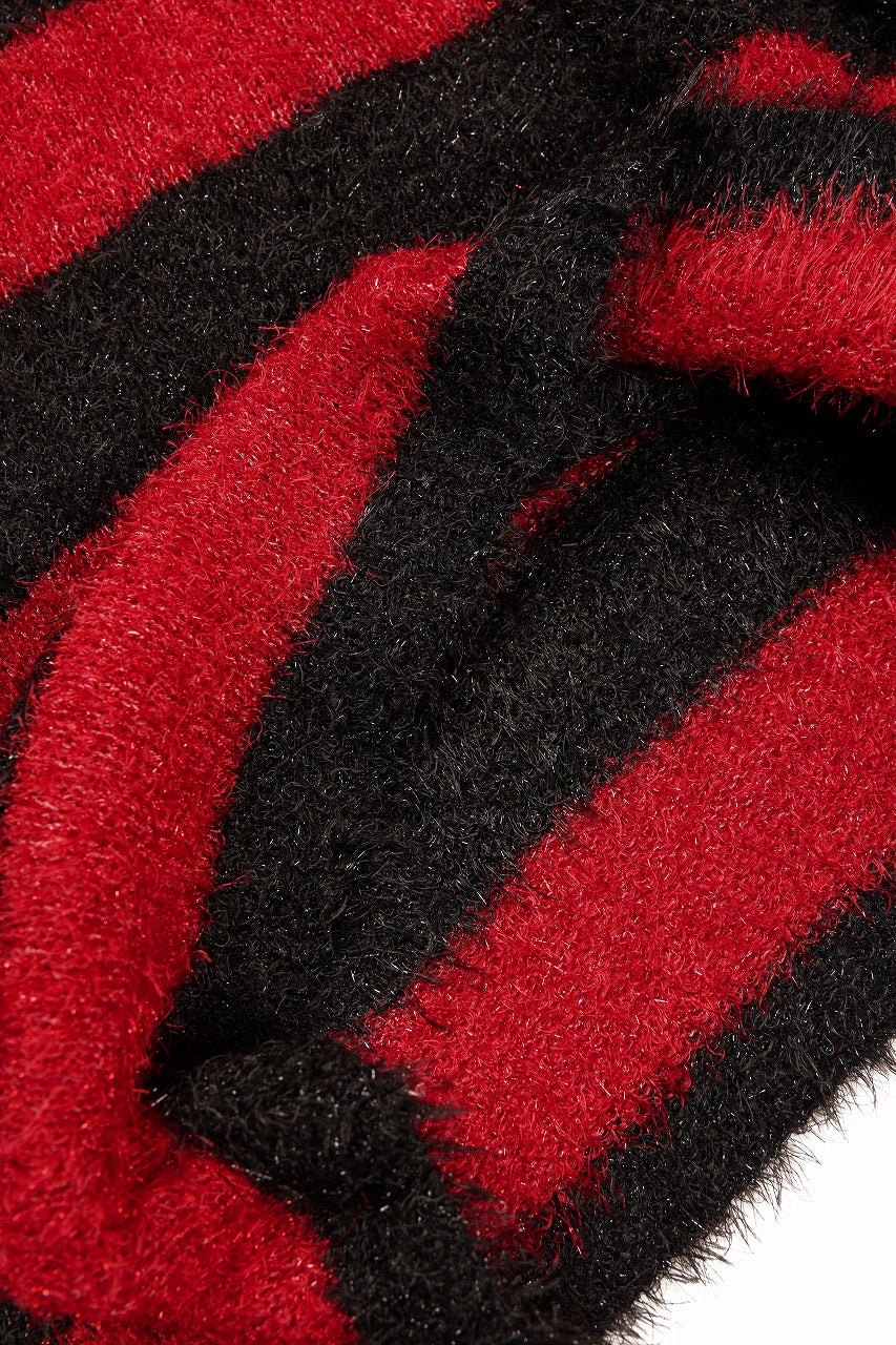 画像をギャラリービューアに読み込む, SAINT Mxxxxxx CREW NECK KNIT / GLITTER BORDER (BLACK + RED)