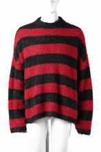 画像をギャラリービューアに読み込む, SAINT Mxxxxxx CREW NECK KNIT / GLITTER BORDER (BLACK + RED)