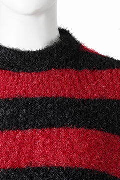 画像をギャラリービューアに読み込む, SAINT Mxxxxxx CREW NECK KNIT / GLITTER BORDER (BLACK + RED)