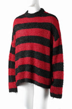 画像をギャラリービューアに読み込む, SAINT Mxxxxxx CREW NECK KNIT / GLITTER BORDER (BLACK + RED)