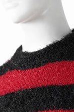 画像をギャラリービューアに読み込む, SAINT Mxxxxxx CREW NECK KNIT / GLITTER BORDER (BLACK + RED)