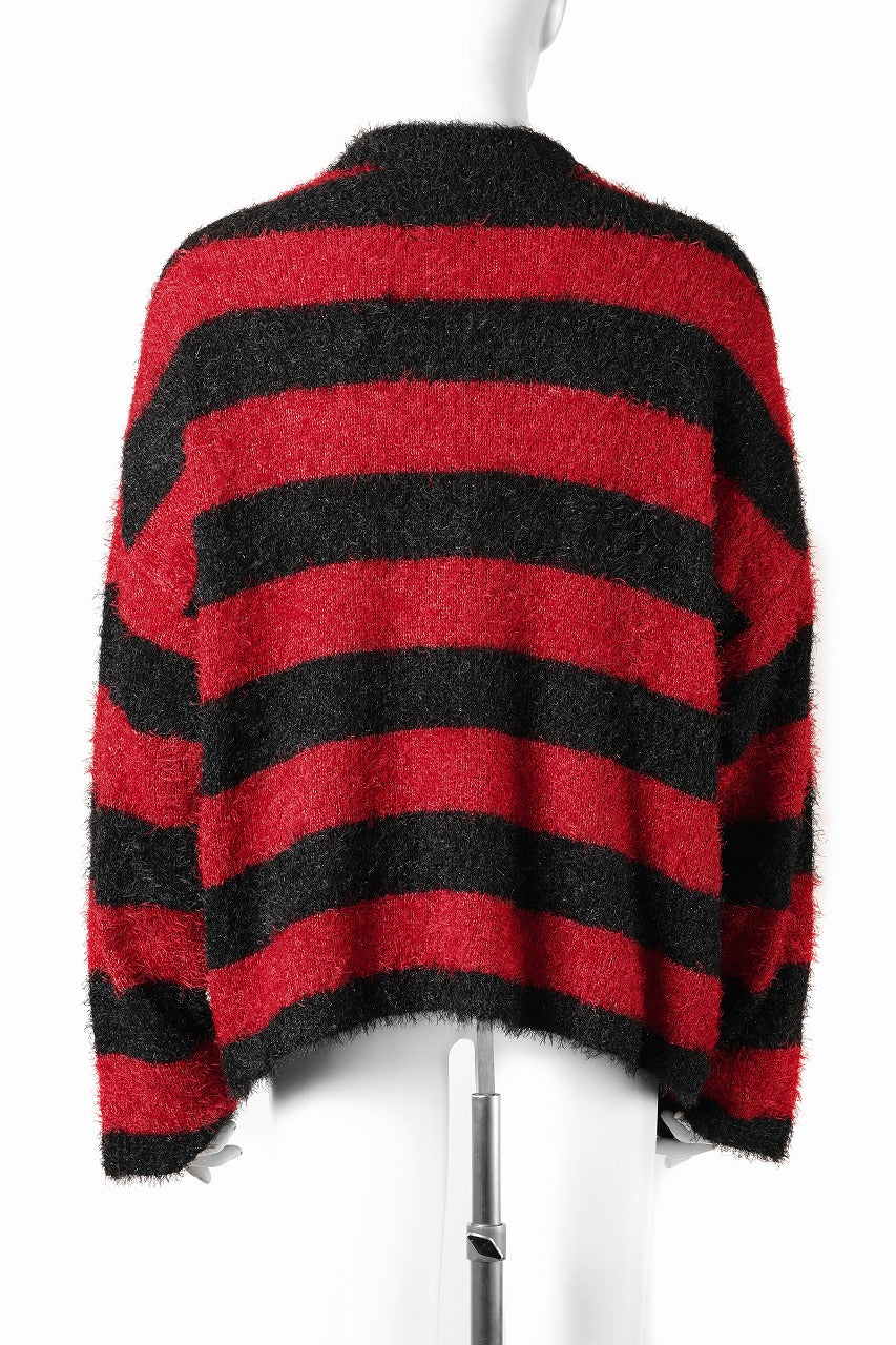 画像をギャラリービューアに読み込む, SAINT Mxxxxxx CREW NECK KNIT / GLITTER BORDER (BLACK + RED)