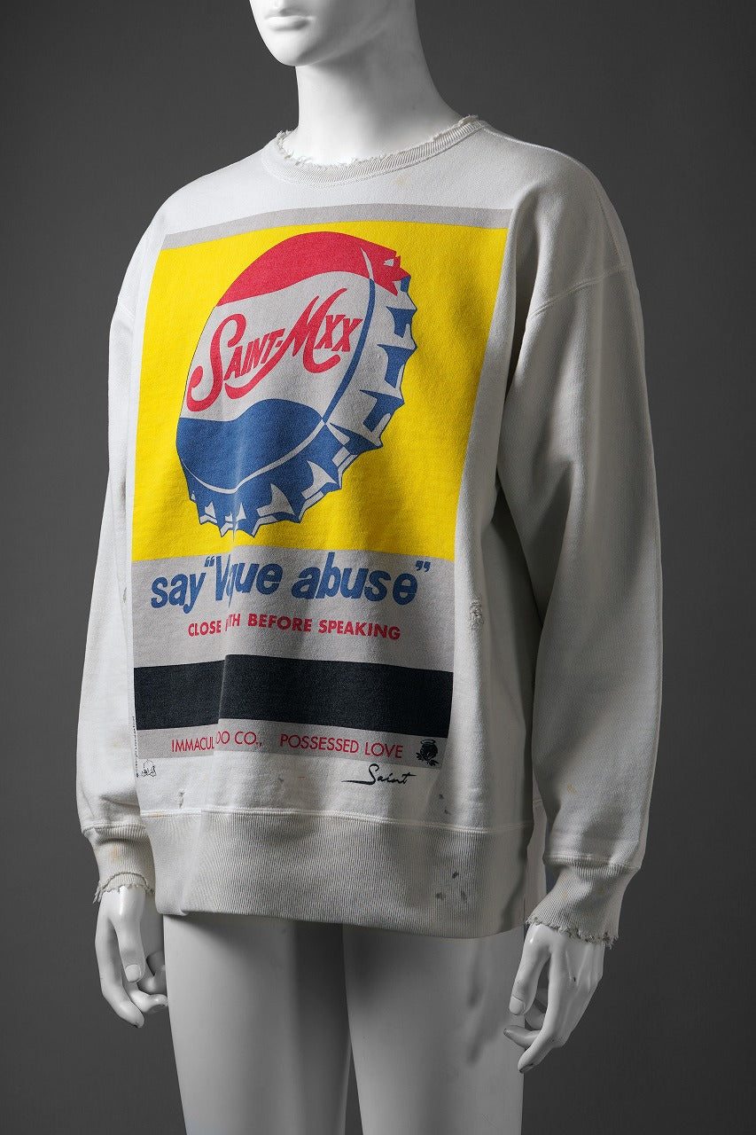 SAINT Mxxxxxx SWEAT / VAGUE ABUSE (WHITE)