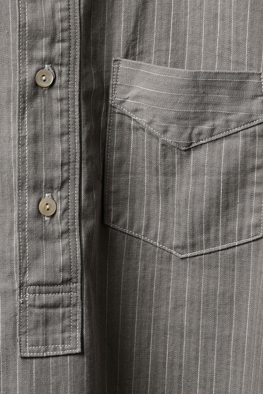 Load image into Gallery viewer, FULLCOUNT Herringbone Pencil Stripe Farmer Shirt (GRAY)
