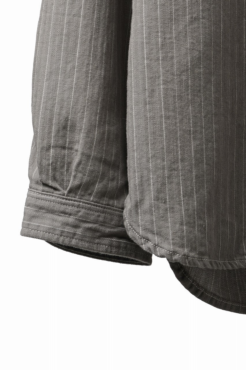 Load image into Gallery viewer, FULLCOUNT Herringbone Pencil Stripe Farmer Shirt (GRAY)