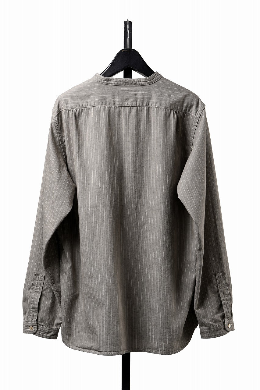 Load image into Gallery viewer, FULLCOUNT Herringbone Pencil Stripe Farmer Shirt (GRAY)