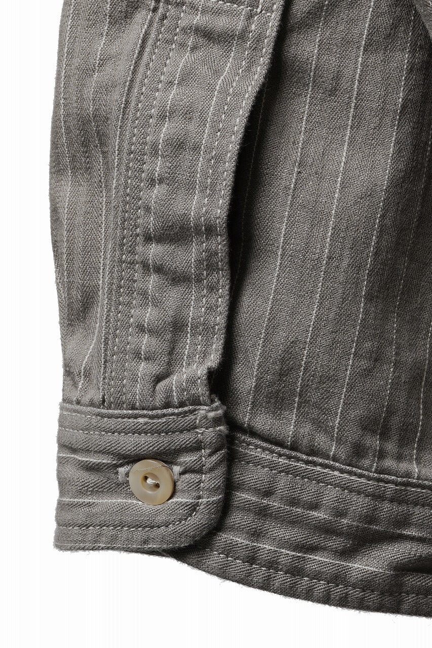 Load image into Gallery viewer, FULLCOUNT Herringbone Pencil Stripe Farmer Shirt (GRAY)