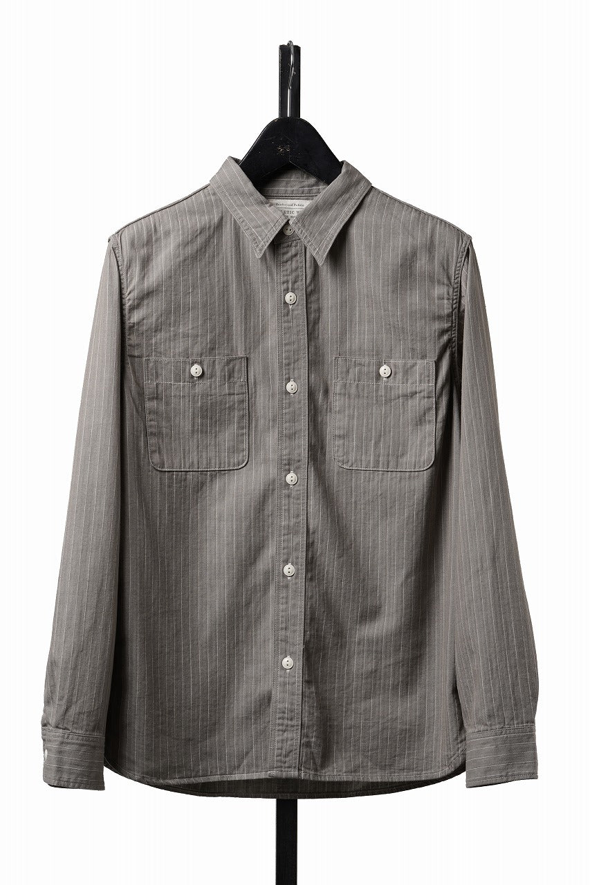 Load image into Gallery viewer, FULLCOUNT Herringbone Pencil Stripe Work Shirt (GRAY)
