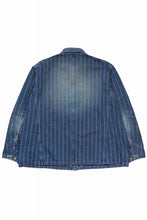 Load image into Gallery viewer, FULLCOUNT WABASH CHOREJACKET / INDIGO DYED DRILL with WASH STAR STRIPE (INDIGO / HAND WASHED)